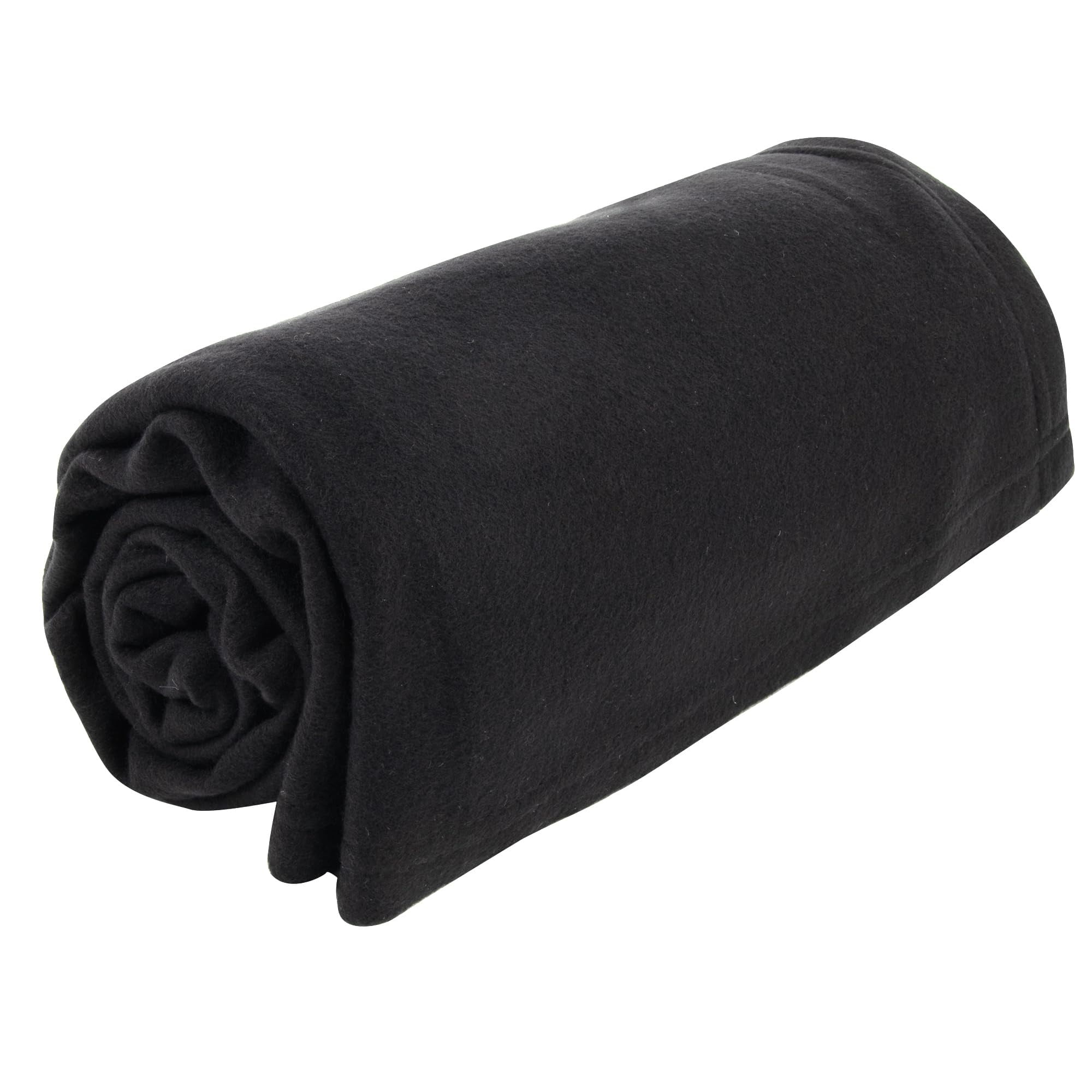 24 pack of Trail maker 60”L x 50”W Solid Color Hypoallergenic Fleece Throw Blankets in Black