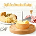 thumbnail image 5 of Cheese Curler Wheel, Stainless Steel Cheese Curler Flower Maker Wheel Slicer with Punch Tool, Handheld Cheeses Shaver Wooden Base, for Cheeses, Chocolate (B-B), 5 of 9