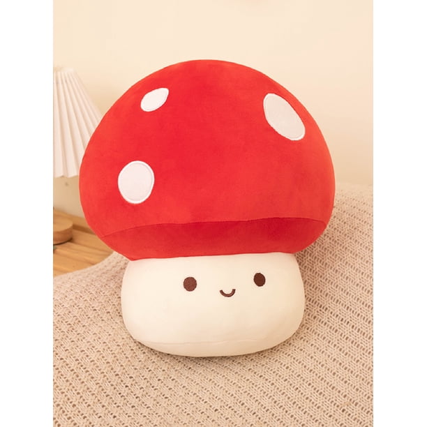 Mushroom Plush Toy 3D Soft Mushroom Plushie Pillow Kawaii Squishy Doll Stuffed Hugging Pillows Gift For Room Decor Home Decorations - Blue