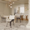 thumbnail image 2 of Euroco Swivel Dining Chairs Set of 2,PU Leather Upholstered Kitchen Chairs for Dining Room,Beige, 2 of 8