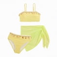 thumbnail image 3 of CAUYDY Children Girls Teen Girls Summer Swimsuit 2 Piece Bathing Suits Cute Bikini Tankini Sets with Cover Ups Beach Skirt for Kid 7T 8T 9T 10T 11T 12T 13T (Sizes 9-10 Years,D01-Yellow), 3 of 7