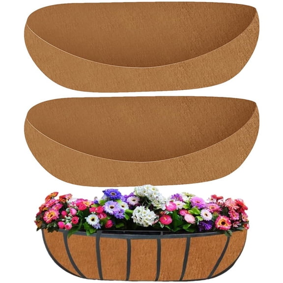 Vjnyvs 3pcs Felt Planter Liner Trough Window Box Liners Hanging Planter Basket Liners Breathable Fabric Flower Pot Liner Replacement for Garden Patio Fence