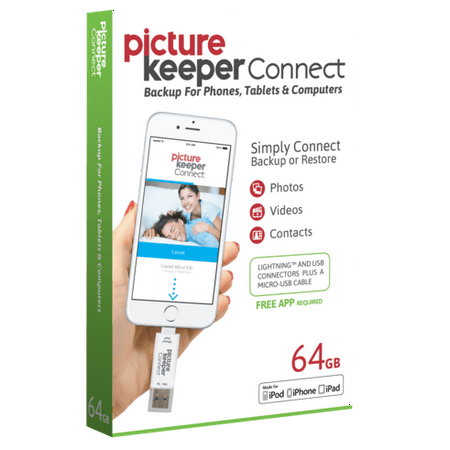 Picture Keeper Connect 64GB Portable Flash Drive iPhone Android Photo Backup USB (Best Android Backup Tool For Pc)