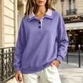 thumbnail image 6 of Enjoytime Womens Sweatshirt Collared Long Sleeve Half Button Pullover Tops Fall Winter Comfy Trendy Casual Sweatshirts, 6 of 8