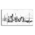 thumbnail image 1 of Epic Art 'Bridge And Skyline Silver' by Avery Tillmon,  Acrylic Glass Wall Art, 48"x24", 1 of 8