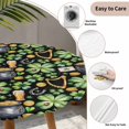 thumbnail image 6 of St. Patrick's Day Fitted Tablecloth with Elastic Edged, Round Table Cloth for Dining Table, Luck Shamrocks Beer Harp Horseshoes Envelope Waterproof Oil Proof Table Cover for Indoor Outdoor 45"-54", 6 of 8
