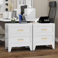 thumbnail image 6 of 2 Drawers Dresser for Bedroom, 26.42" H Metal Dresser & Chest of Drawers with Large Storage Space, Closet Dressers & Chests of Drawers for Living Room, Hallway, Entryway (White), 6 of 7