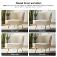 thumbnail image 3 of Velvet Accent Chair Set of 2,Upholstered Adult Side Chairs Gold Metal Leg Home Bedroom Tan, 3 of 12