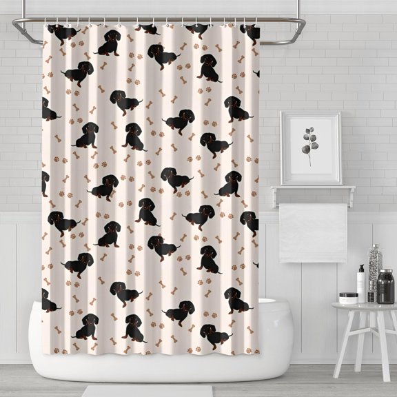 Dachshund Dog Shower Curtain 72"x72" ,Bathroom Decorative Shower Curtains Set with 12 Hooks,Modern Waterproof Washable Shower Curtain