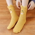 thumbnail image 4 of iOPQO Sleeping Socks, Fleece Socks, House Socks for Women Indoor, Sleep Socks, Soft Fuzzy Socks for Women, Yellow One Size, 4 of 4
