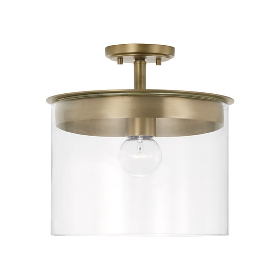 Capital Lighting 246812 Mason 13" Wide Semi-Flush Ceiling Fixture / Pendant - Brass