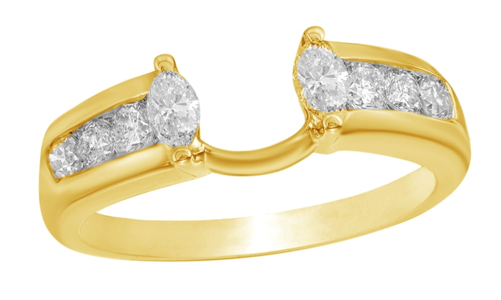 Jewel Zone US Marquise Cut White Natural Diamond Solitaire Enhancer