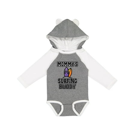 

Inktastic Mommy Surfing Buddy Surfboard Gift Baby Boy or Baby Girl Long Sleeve Bodysuit