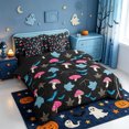 thumbnail image 2 of Manfei Cartoon Halloween 7-Piece Twin Bedding,Spooky Pumpkin Lantern Bedding Comforter Set,Black Reversible, 2 of 7