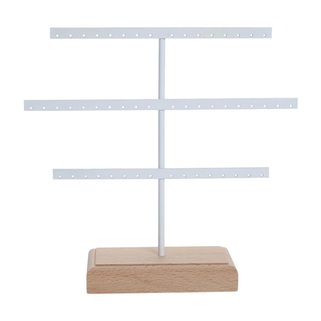 Organizador de pendientes, soporte para pendientes colgantes, estante de almacenamiento de joyas, regalo para mamá, colgador Blanco