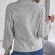 thumbnail image 5 of Suéter de cuello alto para mujer, informal, liso, con botones, de masa, con giros, cuello alto, manga farol, blusa de poliéster para mujer, 5 of 9