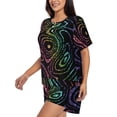 thumbnail image 2 of Lsque Rainbow Glitter Women's Short-Sleeved Pajama Set - 2 Piece Soft and Lightweight Sleepwear Set-X-Large, 2 of 9