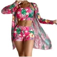 thumbnail image 2 of Traje de baño de 2 piezas para mujer, trajes de baño para mujer, bikini estampado con tirantes, bikini con abertura en V, conjunto de traje de baño de tres piezas, traje de baño para mujer, 2 of 9