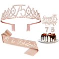 thumbnail image 1 of Juesly Decoraciones De 75 Cumpleaños Para Mujeres, Incluyendo Banda De 75 Cumpleaños Para Mujer, Corona/Tiara, Velas De Cumpleaños Y Decoración Para Tarta De 75 Cumpleaños, Oro Rosa, 75 Regalos De Cum, 1 of 5