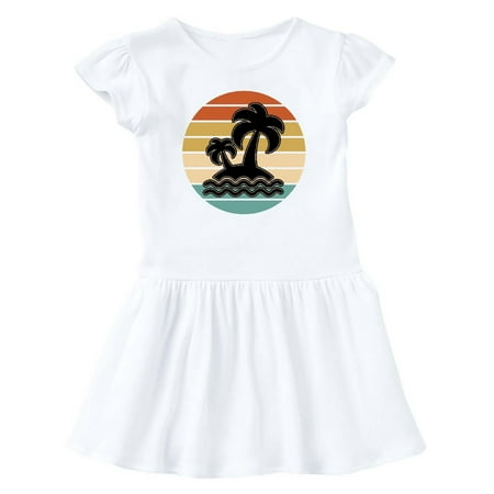 

Inktastic Retro Sunset Palm Trees Tropical Vacation Gift Baby Girl Dress