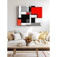 thumbnail image 4 of Black Red Geometric Wall Art for Living Room,Canvas Picture Wall Decor for Bathroom Bedroom,Red White Abstract Art Modern Painting Artwork for Office Kitchen Hallway Dining Room Home Decor 16"x20", 4 of 8