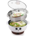 thumbnail image 1 of TOPCHANCES 4-in-1 Multi-Function Electric Skillet Wok Electric Cooker Hot Pot for Cook Rice Fried Noodles Stew Soup Steamed Fish Boiled Egg Small Non-Stick with Lid 110V (2.3L/2.8L/3.2L, with Steamer), 1 of 10