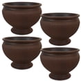 thumbnail image 1 of Sunnydaze Weather-Resistant Double-Walled Elizabeth Ribbed Urn Outdoor Flower Pot Planter - 15" - Rust Finish - 4pk, 1 of 7