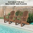 thumbnail image 6 of Nalone Folding Adirondack Chairs Set of 2, HDPE Oversized Patio Chairs with Cup Holder and Cushion, Weather Resistant for Garden, Deck, Fire Pit and Campfire(Teak), 6 of 8