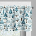 thumbnail image 3 of Ambesonne Christmas Tree Valance Pack of 2, Snowy Silhouettes, 54"X18", Pale Blue Petrol Blue, 3 of 5