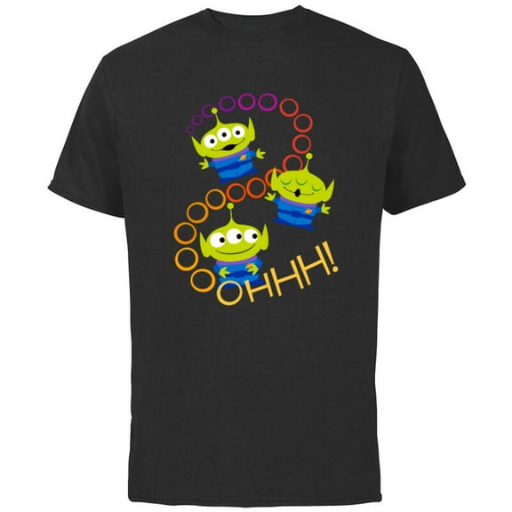 Disney Pixar Toy Story 4 Aliens Rainbow T-Shirt - Short Sleeve Cotton T-Shirt for Adults - Customized-Black