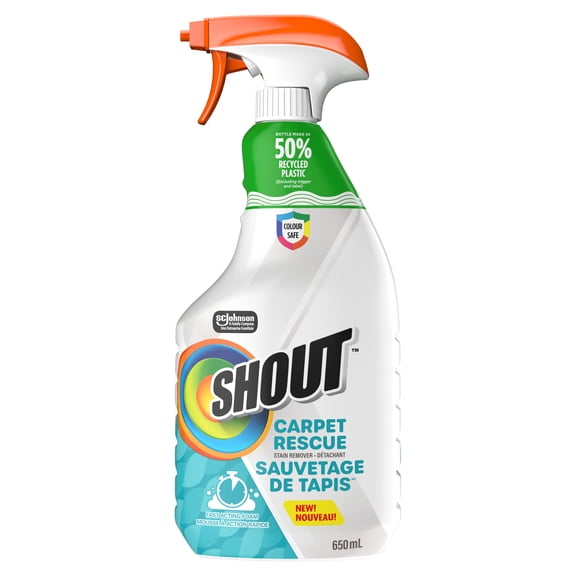 Shout Carpet Rescue Stain Remover,Fast Acting Foam, 650ml
