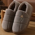 thumbnail image 2 of Mens Fuzzy Slippers Platform Anti-Slip Winter Booties Thick Cushion Memory Foam Indoor Outdoor Warm House Shoes Gray 11, 2 of 5