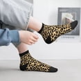 thumbnail image 2 of Fuzoiu Leopard Print Print Adult Socks, Crew Moisture-wicking Socks, Unisex Cushion Crew Socks,Casual Sports Ankle Socks, 2 of 7