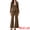 Brown, variant on 2Pcs Women's Dressy Office Blazer and Pants Set XS Brown