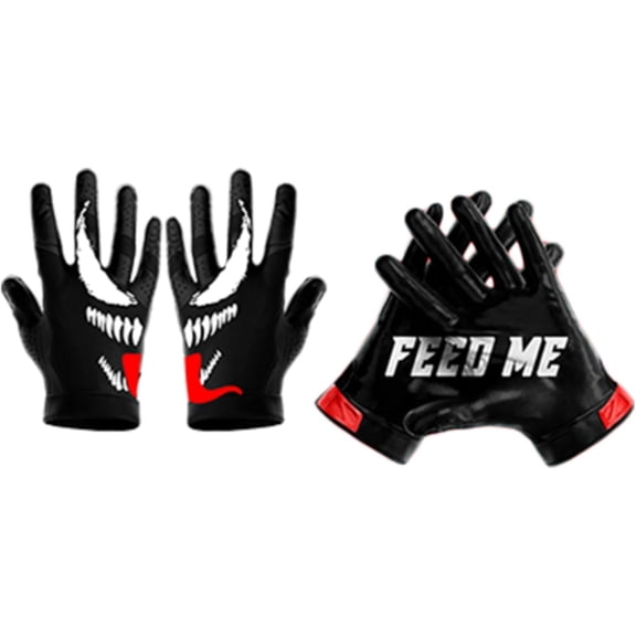 Feed Me - Football Gloves for Youth and Adult - Ultra Grip Wide Receiver Gloves - Superior Support and Protection - Adult and Youth Sizes