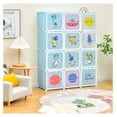 thumbnail image 2 of Huang zhong wen Children Wardrobe, Kid Closet Portable Baby Dresser Cute for Kids Bedroom Nursery Armoire with Doors 12 Cube 2 Hanging Sections, Kid Clothes Storage Organizer (Blue, 12 Cubes), 2 of 9