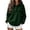 Green, variant on Women's Ruffled Henley Collared Sweatshirt 3-Button Placket Loose Drop Shoulder Sweatshirts Soft Long Sleeve Fall Casual Tops Coffee,L
