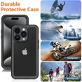 thumbnail image 5 of Casetego for iPhone 15 Pro Max Waterproof Case,IP68 14FT Underwater Dustproof Shockproof Rugged with Built-in Screen Protector Full Protect Phone Cover with Lanyard,Black, 5 of 8
