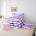 thumbnail image 6 of Homewish Abstract Stripes Grid 7pcs Bedding Comforter Set For Teens Boys Girls,Geometric Lines Plaid Queen Bedding Sets Super Cozy,Minimalist Mid Century Queen Sheet Sets,Lightweight Room Decor, 6 of 8