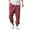 Red, variant on Men's Casual Pants Elastic Waist Drawstring Solid Mid Trousers With Pockets Comfortable Breathable Lightweight Stylish Loose Fit Mens Beach Pants Trousers Vacation Cargo Pants