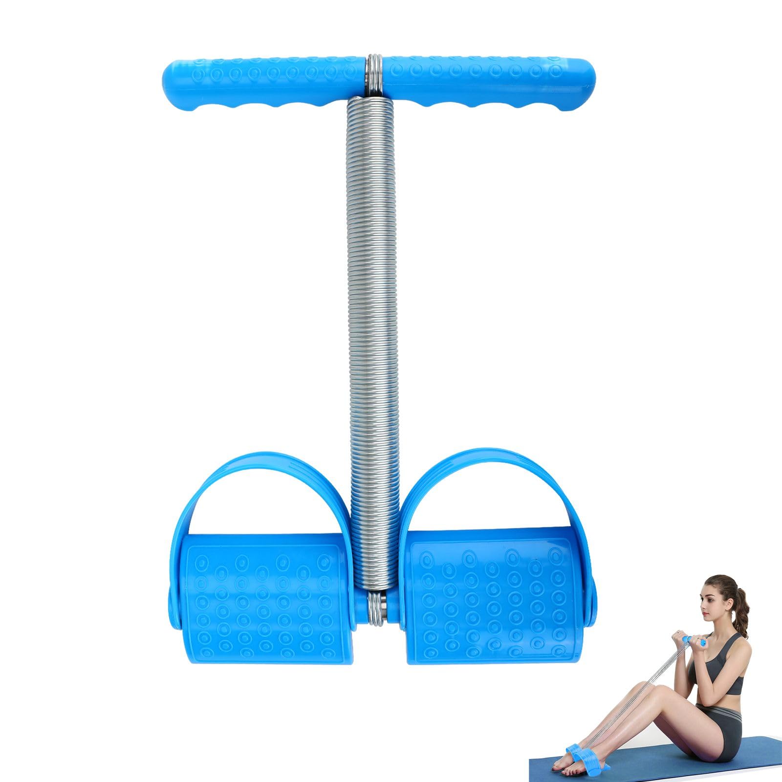Pedal Puller Resistance Bands with Single Spring Durable Sit Up Equipment for Home Gym, Strength Training for Abs, Legs, Chest Portable Full-Body Workout Gear