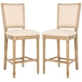 thumbnail image 2 of SAFAVIEH Buchanan 30"H Upholstered Rectangle Bar Stool, Set of 2, Beige, 2 of 12