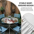 thumbnail image 4 of Round Fitted Tablecloth with Elastic Edge, Grey Christmas Waterproof Table Cloth Table Cover for 36"-44" Tables, Snowman Xmas Tree Ball Snowflake Winter Wooden Tablecloths for Dining Party Outdoor, 4 of 9