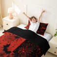 thumbnail image 4 of Homewish Halloween Bat Spider Web Twin Duvet Cover, Grunge Halftone Twin Bedding, Red Black, Black Reversible 2pcs, 1 Duvet Cover and 1 Pillowcase, 4 of 7