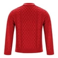 thumbnail image 5 of Qunyiney Mens Sweater Winter Solid Red Pullover Casual Chunky Crew Neck Warm Long Sleeve Loose Sweaters, 5 of 6
