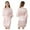 Pink, variant on Women Silk Robe‌ for S-2XL Short Lace Trim Satin Kimono 3/4 Sleeve Bride Sleepwear Soft Bathrobe
