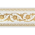 thumbnail image 1 of AFD Home 12019635 94 in. Or sur Chaise Florale Blanche Française Rail&44; Blanc & Or, 1 of 1