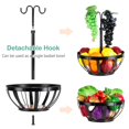 thumbnail image 3 of CNKOO Fruit Basket Wrought Iron Vegetable Rack Fruit Storage Stand with Detachable Shepherd Hook for Dining Table Kitchen Restaurant Dining Table Black, 3 of 9