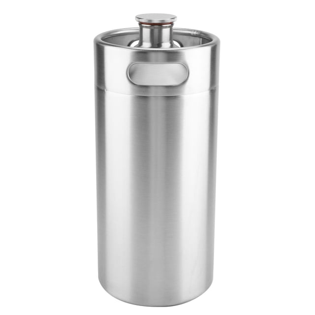 Mini barril de cerveza de acero inoxidable con tapa en espiral, práctico para el hogar y el hotel (3,6 l)