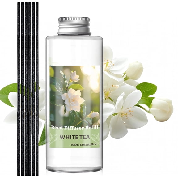SCENTORINI Reed Diffuser Oil Refill, 6.8 fl oz - Home Fragrance Long Lasting Fresh White Tea Scent, Room Freshener Diffuser Refill